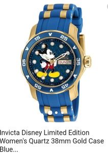 New Blue and gold invicta mickey mouse watch